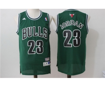 Men's Chicago Bulls #23 Michael Jordan Green Hardwood Classics Soul Swingman Throwback Jersey