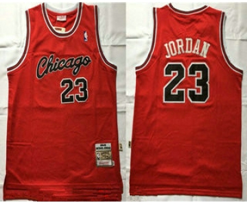 Men's Chicago Bulls #23 Michael Jordan Red 1984-85 Hardwood Classics Jersey