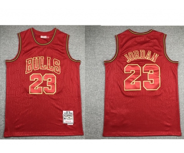 Men's Chicago Bulls #23 Michael Jordan Red 1997-98 Hardwood Classics Soul AU Throwback Jersey