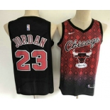 Men's Chicago Bulls #23 Michael Jordan Red with Black Salute Nike Swingman Stitched NBA Jersey