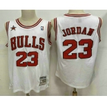 Men's Chicago Bulls #23 Michael Jordan White 1998 All Star Hardwood Classics Soul Swingman Throwback Jersey