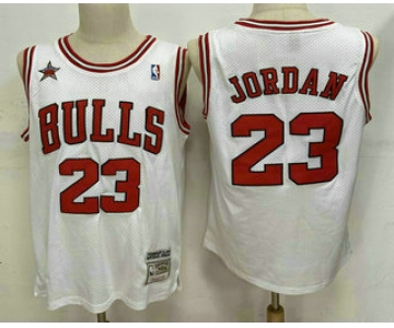 Men's Chicago Bulls #23 Michael Jordan White 1998 All Star Hardwood Classics Soul Swingman Throwback Jersey