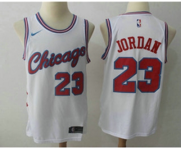 Men's Chicago Bulls #23 Michael Jordan White 2017-18 Nike City Edition Swingman Jersey