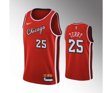 Mens Chicago Bulls #25 Dalen Terry Red Stitched Basketball Jersey