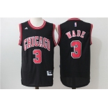Men's Chicago Bulls #3 Dwyane Wade Black White Revolution 30 Swingman Adidas Basketball Jersey