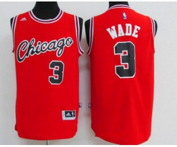 Men's Chicago Bulls #3 Dwyane Wade Red Retro Revolution 30 Swingman Adidas Basketball Jersey