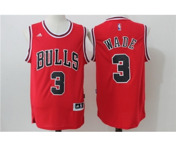 Men's Chicago Bulls #3 Dwyane Wade Red White Revolution 30 Swingman Adidas Basketball Jersey