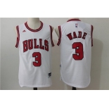 Men's Chicago Bulls #3 Dwyane Wade White Revolution 30 Swingman Adidas Basketball Jersey