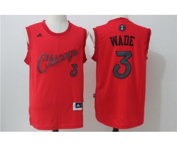 Men's Chicago Bulls #3 Dwyane Wade adidas Red 2016 Christmas Day Stitched NBA Swingman Jersey