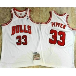 Men's Chicago Bulls #33 Scottie Pippen 1997-98 White Hardwood Classics Soul AU Throwback Jersey