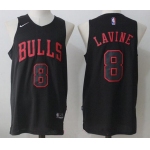 Men's Chicago Bulls #8 Zach LaVine All Black 2017-2018 Nike Swingman Stitched NBA Jersey