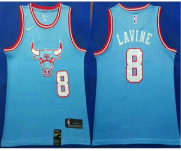 Men's Chicago Bulls #8 Zach LaVine Blue 2019-20 City Edition Nike Swingman Stitched NBA Jersey