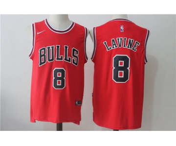 Men's Chicago Bulls #8 Zach LaVine Red 2017-2018 Nike Swingman Stitched NBA Jersey