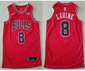 Men's Chicago Bulls #8 Zach LaVine Red 2019 Nike Authentic Stitched NBA Jersey With The Sponsor Logo