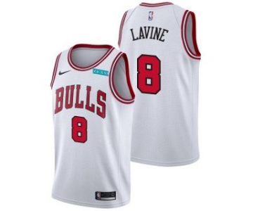 Men's Chicago Bulls #8 Zach LaVine White Edition Swingman Stitched Basketball Jersey