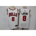 Men's Chicago Bulls #8 Zach LaVine White Nike 75th Anniversary Diamond 2021 Stitched Jersey