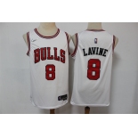 Men's Chicago Bulls #8 Zach LaVine White Nike 75th Anniversary Diamond 2021 Stitched Jersey