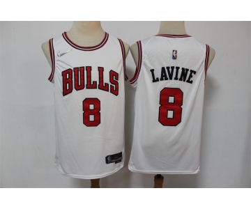 Men's Chicago Bulls #8 Zach LaVine White Nike 75th Anniversary Diamond 2021 Stitched Jersey