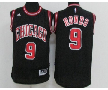 Men's Chicago Bulls #9 Rajon Rondo Black Revolution 30 Swingman Adidas Basketball Jersey