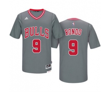 Men's Chicago Bulls #9 Rajon Rondo Gray Short-Sleeved Stitched NBA Adidas Revolution 30 Swingman Jersey