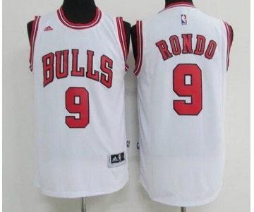 Men's Chicago Bulls #9 Rajon Rondo White Revolution 30 Swingman Adidas Basketball Jersey