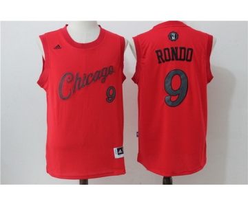 Men's Chicago Bulls #9 Rajon Rondo adidas Red 2016 Christmas Day Stitched NBA Swingman Jersey