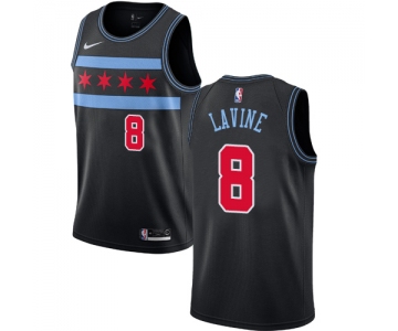 Men's Nike Chicago Bulls #8 Zach LaVine Bulls City Edition Authentic Black NBA Jersey