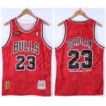 Men's Red Chicago Bulls #23 Michael Jordan 1995-96 Throwback Stitched Jersey