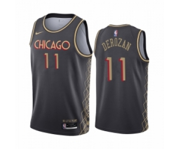 Nike Chicago Bulls 11 Demar Derozan Black NBA Swingman 2020-21 City Edition Jersey