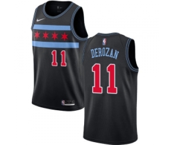 Nike Chicago Bulls 11 Demar Derozan Black NBA Swingman City Edition Jersey