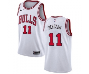 Nike Chicago Bulls 11 Demar Derozan White NBA Swingman Association Edition Jersey