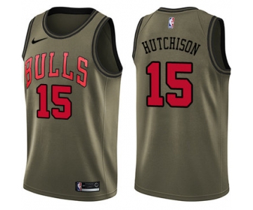 Nike Chicago Bulls #15 Chandler Hutchison Green NBA Swingman Salute to Service Jersey