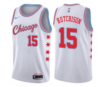 Nike Chicago Bulls #15 Chandler Hutchison White NBA Swingman City Edition Jersey