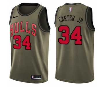 Nike Chicago Bulls #34 Wendell Carter Jr. Green NBA Swingman Salute to Service Jersey