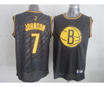 Brooklyn Nets #7 Joe Johnson Revolution 30 Swingman 2014 Black With Gold Jersey