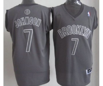 Brooklyn Nets #7 Joe Johnson Revolution 30 Swingman Gray Big Color Jersey