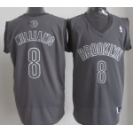 Brooklyn Nets #8 Deron Williams Revolution 30 Swingman Gray Big Color Jersey