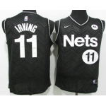 Men's Brooklyn Nets #11 Kyrie Irving Black Nike Swingman 2021 Earned Edition Stitched Jersey With Sponsor Logo