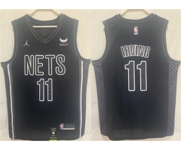 Men's Brooklyn Nets #11 Kyrie Irving Black Stitched Basketball Jersey