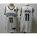 Men's Brooklyn Nets #11 Kyrie Irving NEW White 2020 City Edition NBA Swingman Jersey With The Sponsor Logo