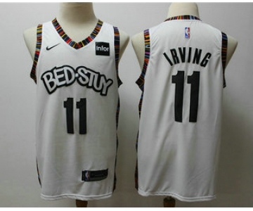 Men's Brooklyn Nets #11 Kyrie Irving NEW White 2020 City Edition NBA Swingman Jersey With The Sponsor Logo