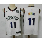 Men's Brooklyn Nets #11 Kyrie Irving NEW White Fashion Name 2020 City Edition Swingman Stitched NBA Jersey