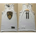 Men's Brooklyn Nets #11 Kyrie Irving White Golden Nike Swingman Stitched NBA Jersey