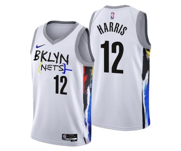 Men's Brooklyn Nets #12 Joe Harris 2022-23 White City Edition Stitched Basketball Jersey