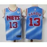 Men's Brooklyn Nets #13 James Harden Blue Nike 2020-21 Hardwood Classics Stitched NBA Jersey With The NEW Sponsor Logo