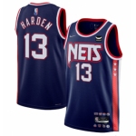 Men's Brooklyn Nets #13 James Harden Navy 2021-22 Swingman City Edition 75th Anniversary Stitched Basketball Jersey