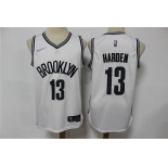 Men's Brooklyn Nets #13 James Harden White 75th Anniversary Diamond 2021 Stitched Jersey