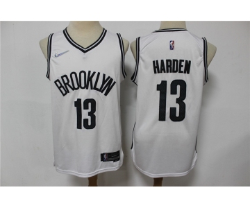 Men's Brooklyn Nets #13 James Harden White 75th Anniversary Diamond 2021 Stitched Jersey