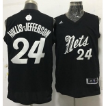 Men's Brooklyn Nets #24 Rondae Hollis-Jefferson adidas Black 2016 Christmas Day Stitched NBA Swingman Jersey
