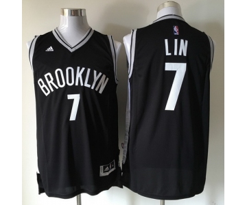 Men's Brooklyn Nets #7 Jeremy Lin Black Revolution 30 Swingman Basketball Jersey